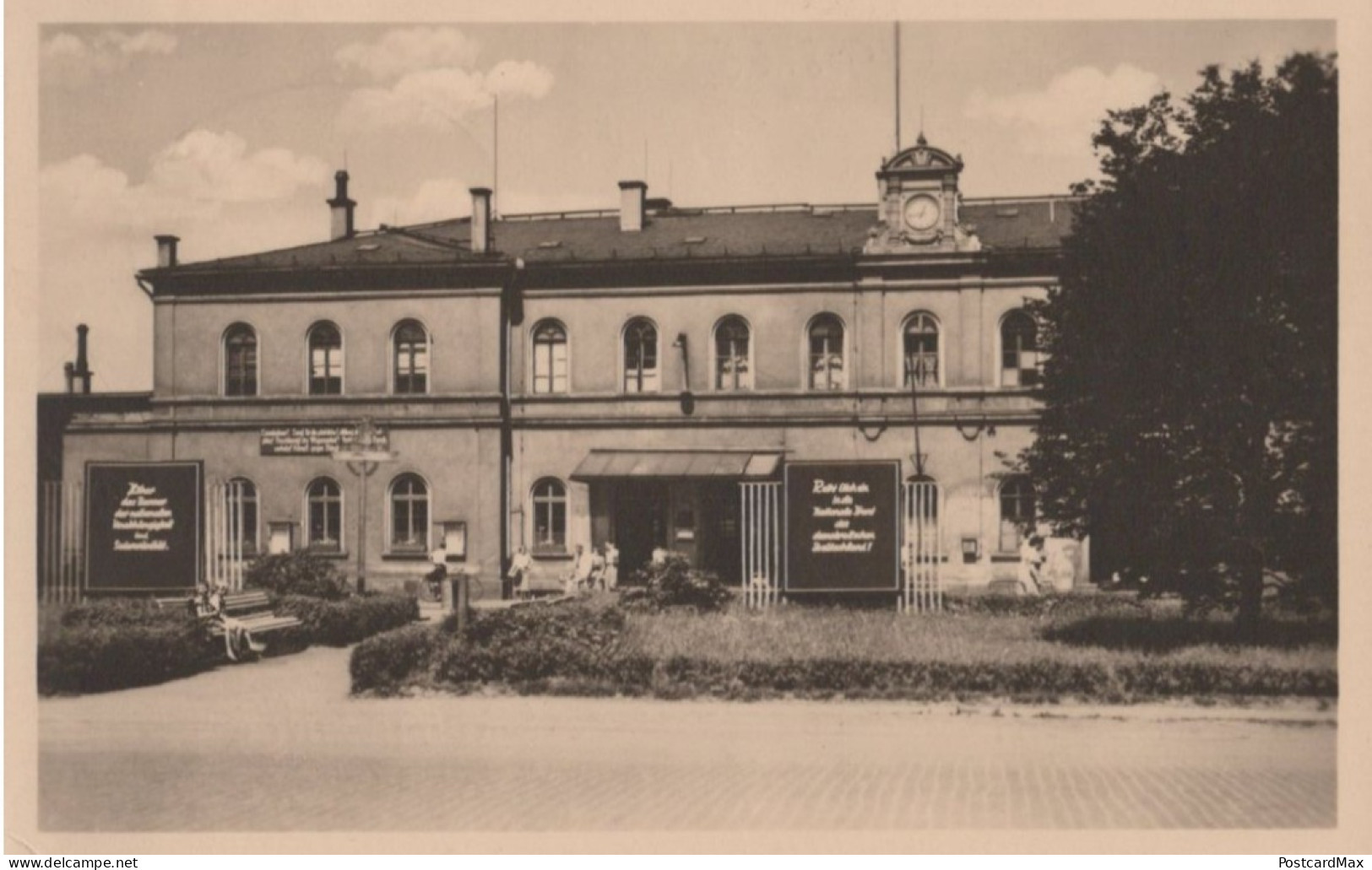 Löbau - Bahnhof (photocard, 1955)