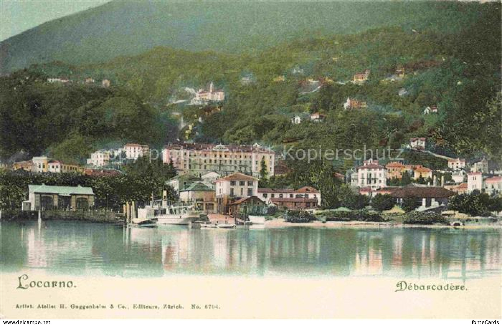 LOCARNO Lago Maggiore TI Débarcadère Lago-Maggiore Hafen Dampfschiff Hotels Berg