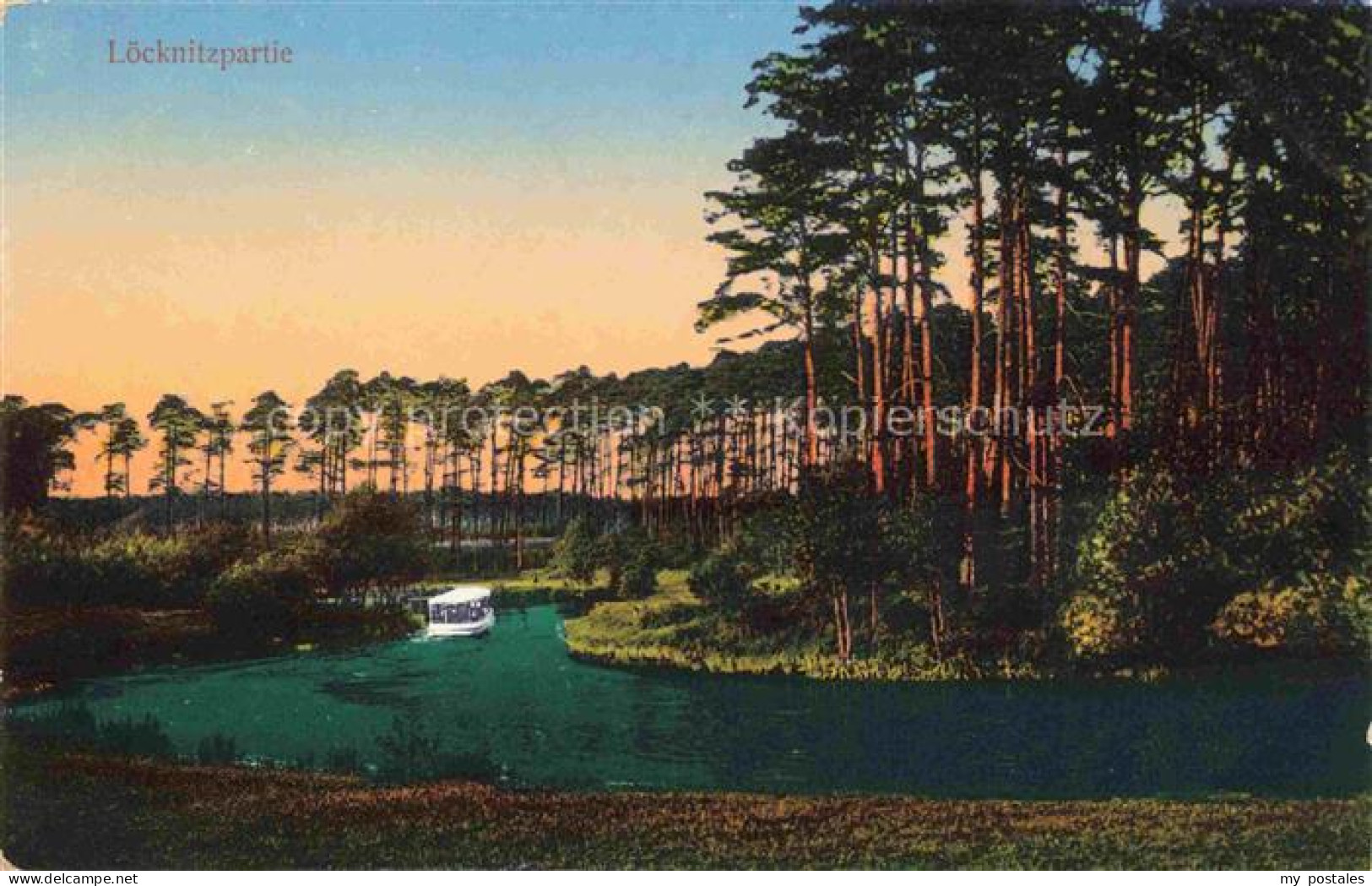 Loecknitz Fluss Mark Spreewald Partie an der Loecknitz Fahrgastschiff