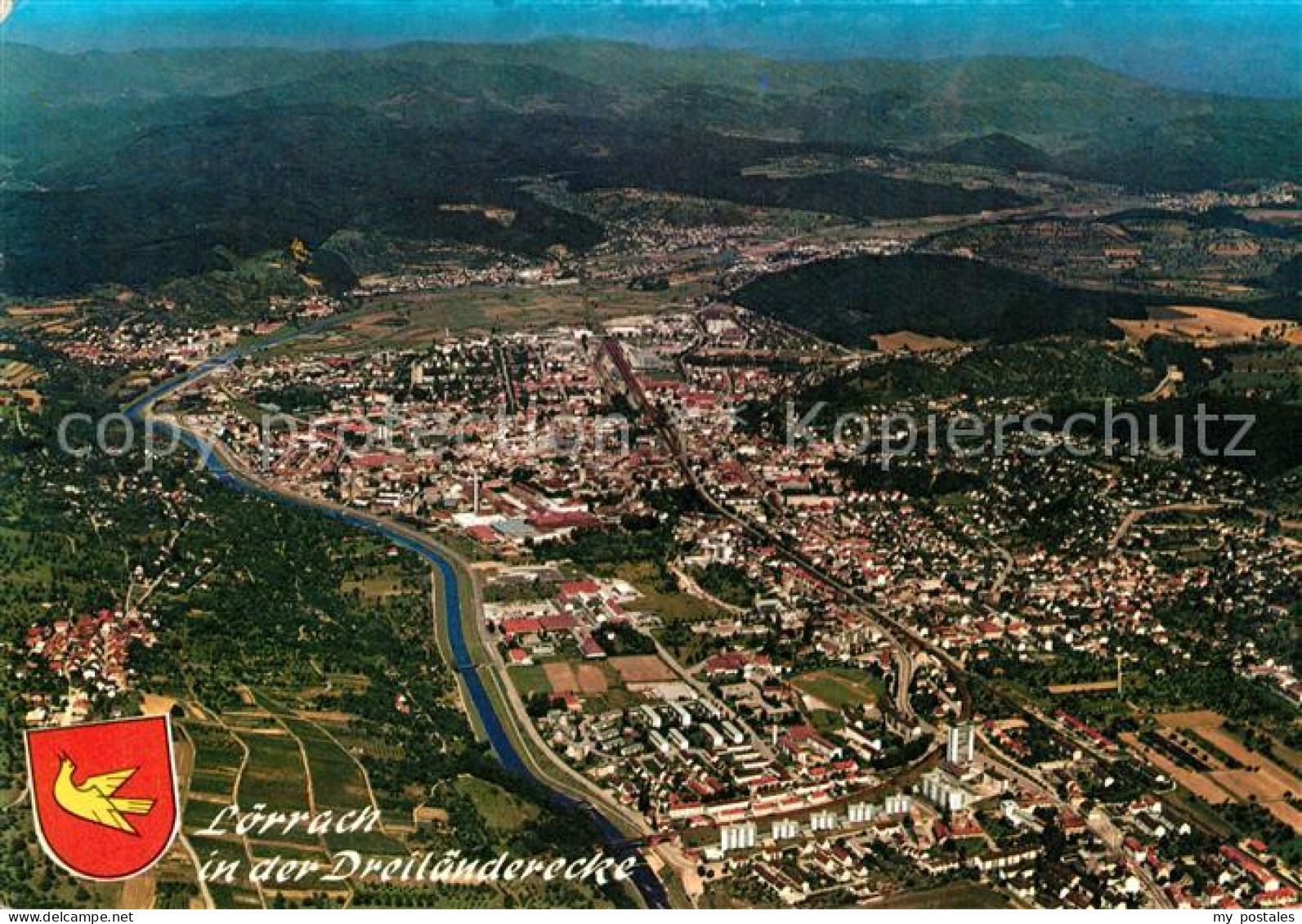 LoeRRACH Baden BW Dreilaenderecke Fliegeraufnahme