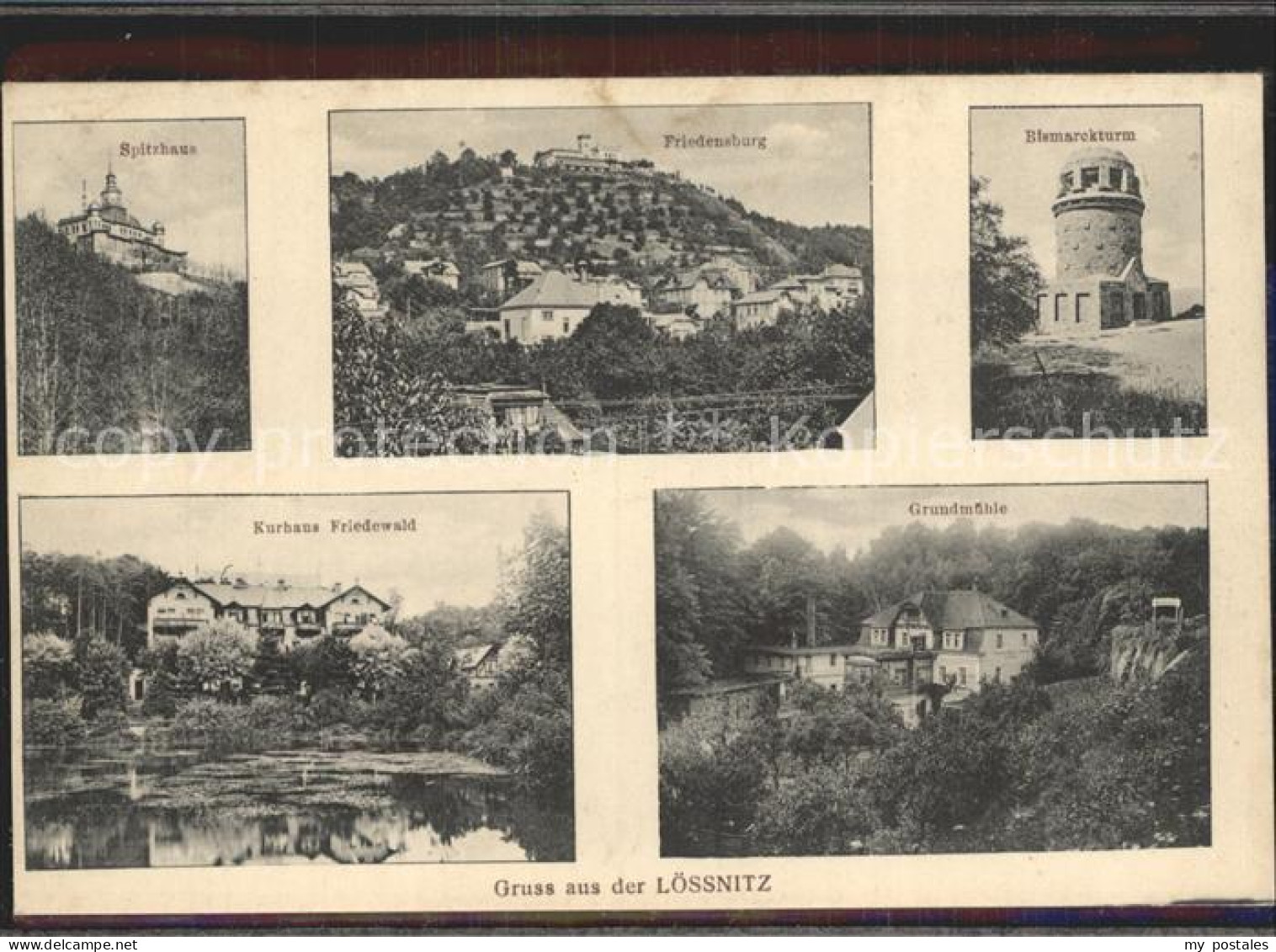 Loessnitz Dresden Bismarckturm Friedensburg Spitzhaus Grundmuehle