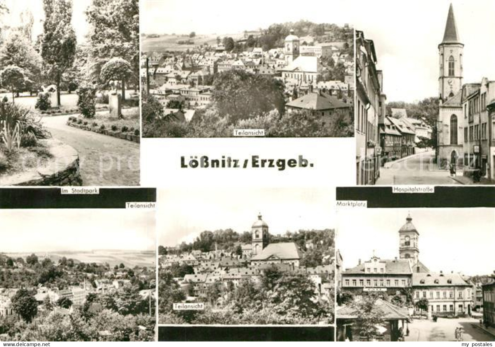Loessnitz Erzgebirge Hospitalstrasse Marktplatz Stadtpark