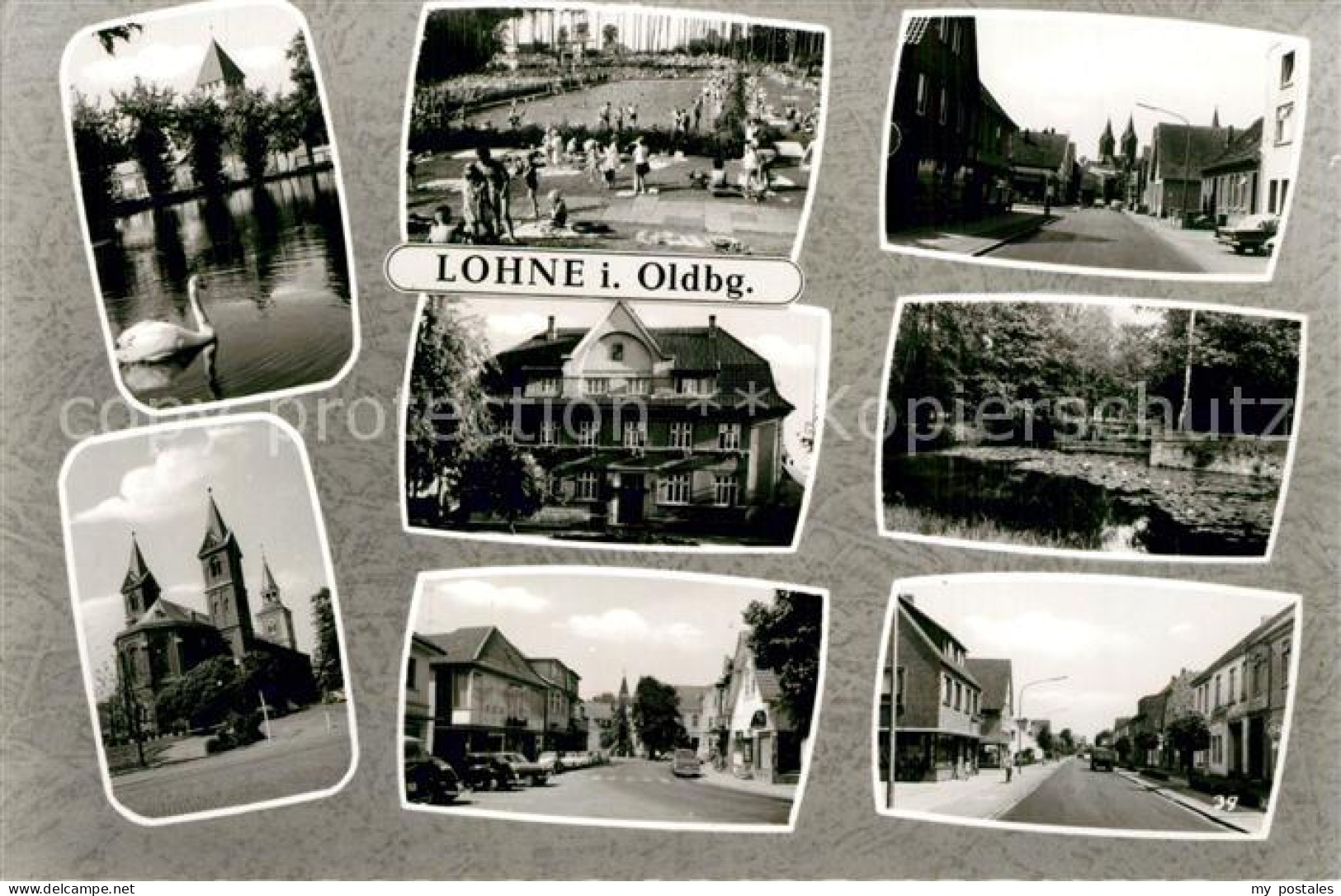 Lohne Schwanenteich Schwimmbad Kirche Ortspartien