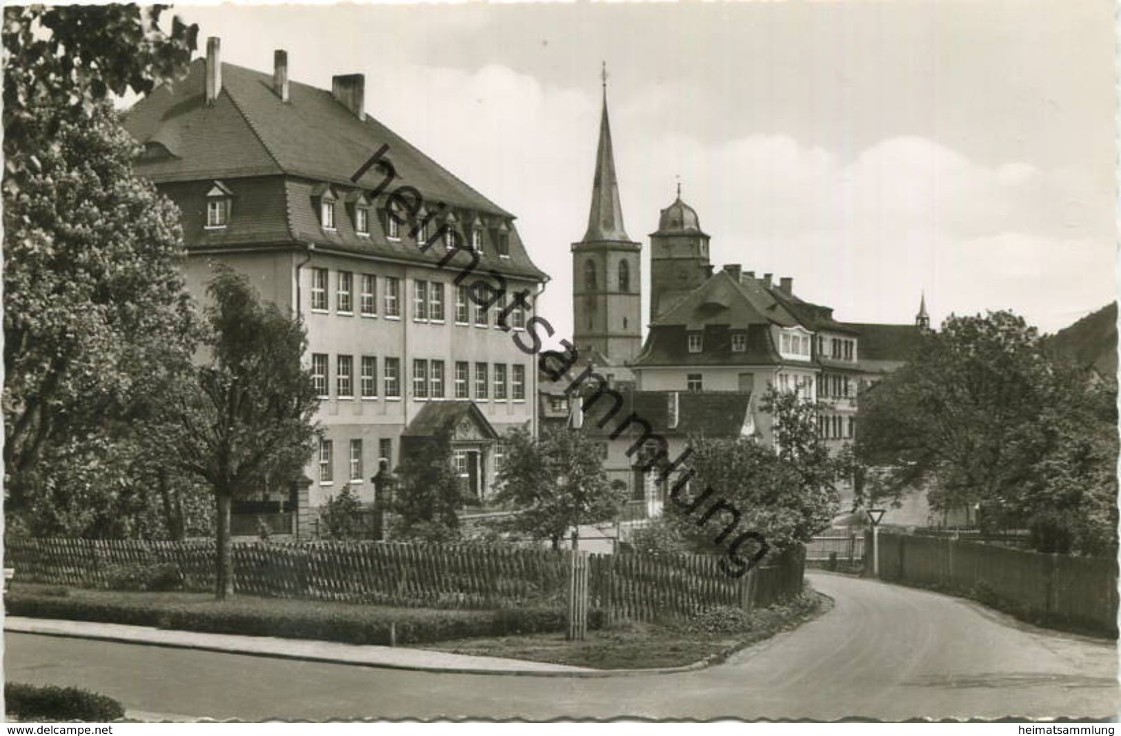 Lohr am Main - An der Knabenvolksschule - Foto-AK - Verlag Schöning & Co. Lübeck