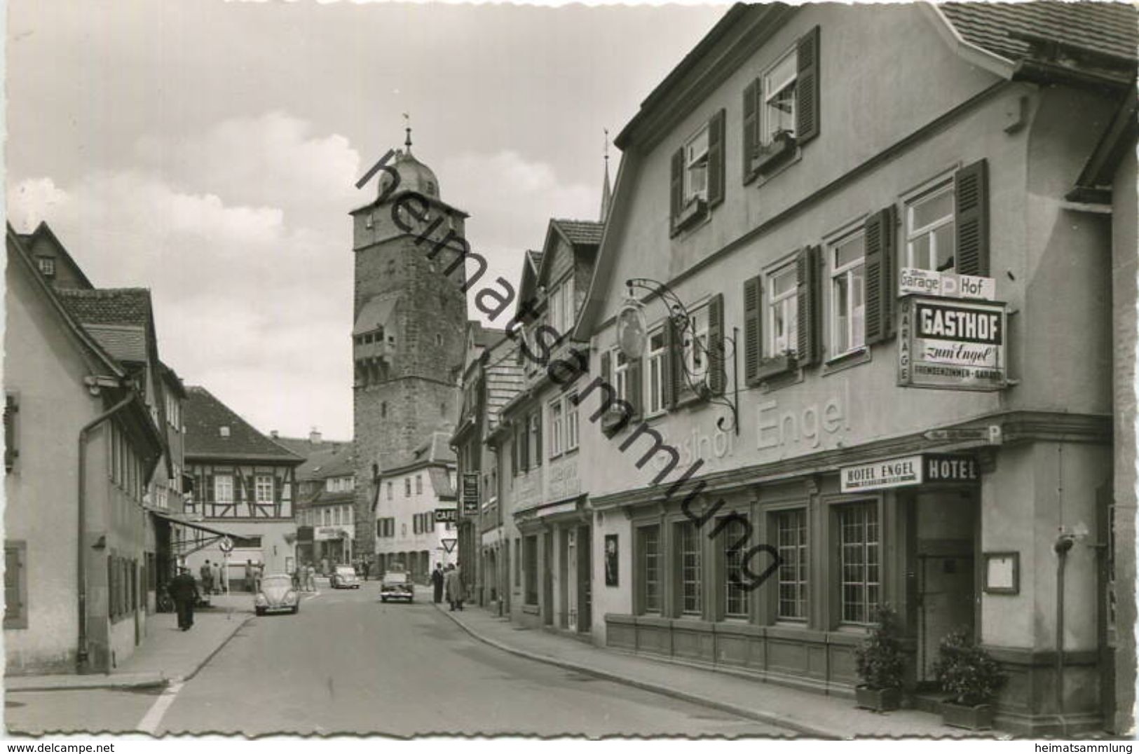 Lohr am Main  - Vorstadtstrasse - Gasthof Engel - Foto-AK - Verlag Schöning & Co. Lübeck
