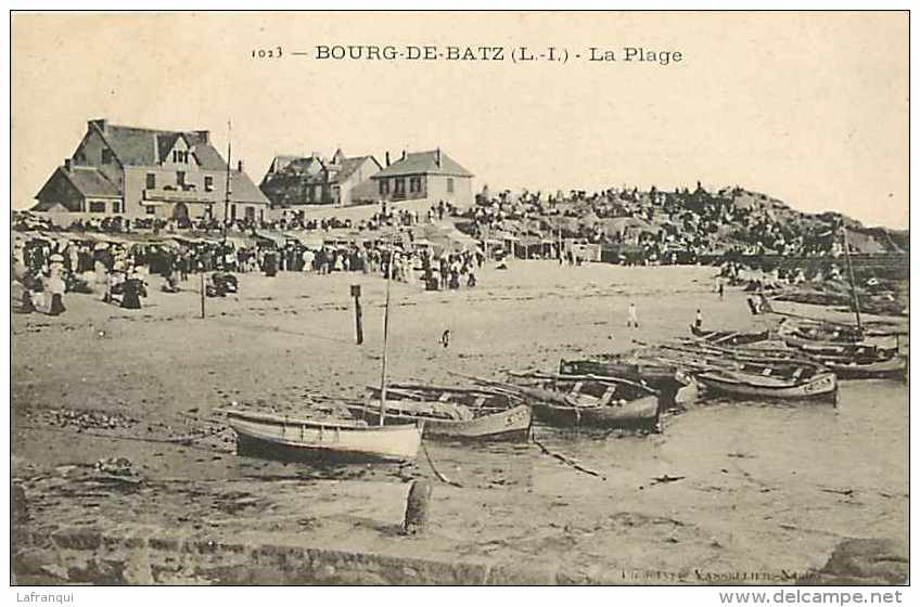 loire atlantique -ref B31- bourg de batz - la plage   -carte bon etat  -