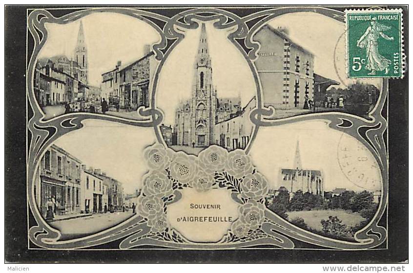 - loire atlantique - ref- B541 - aigrefeuille sur maine - carte souvenir  multi vues - carte  bon etat -