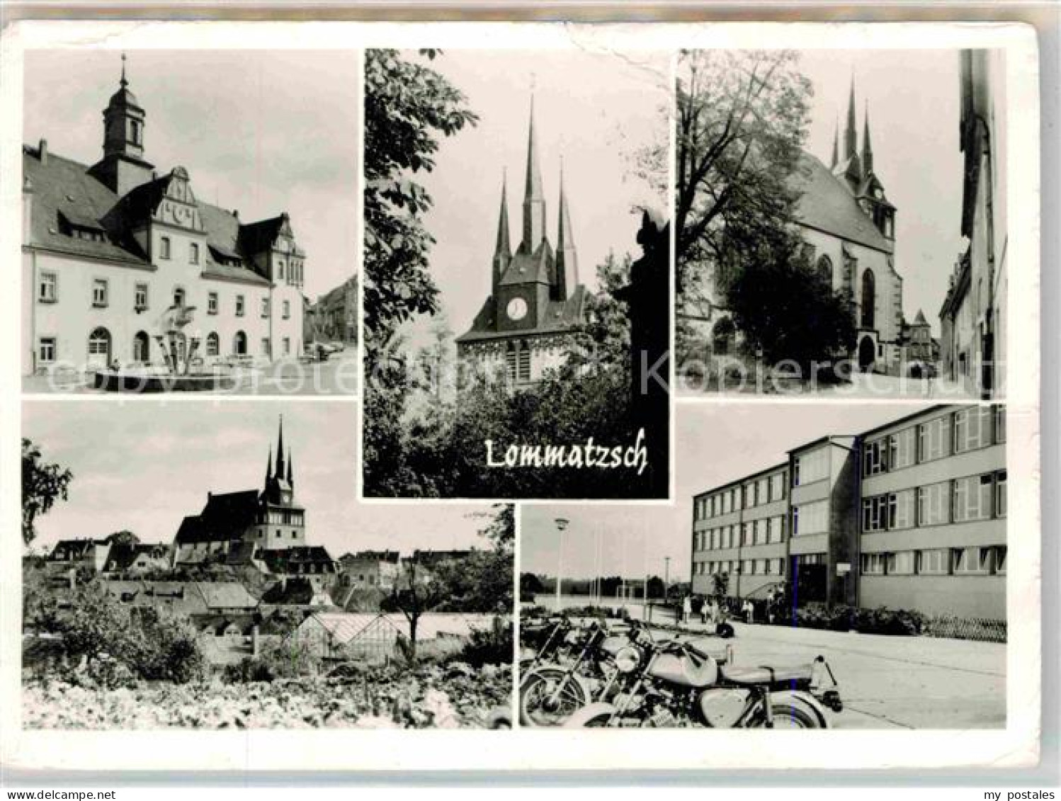 Lommatzsch Brunnen Kirchen Strassenpartie
