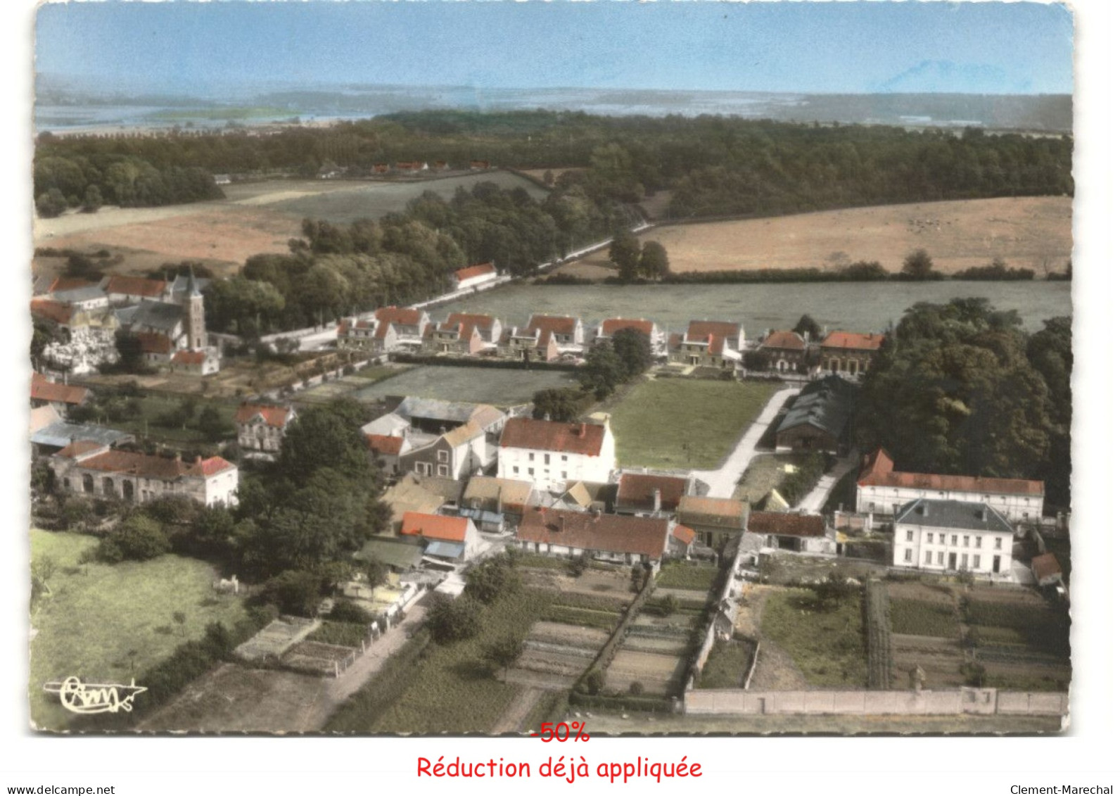 LONGUENESSE: vue générale vue aérienne 10X15 - Très bon état