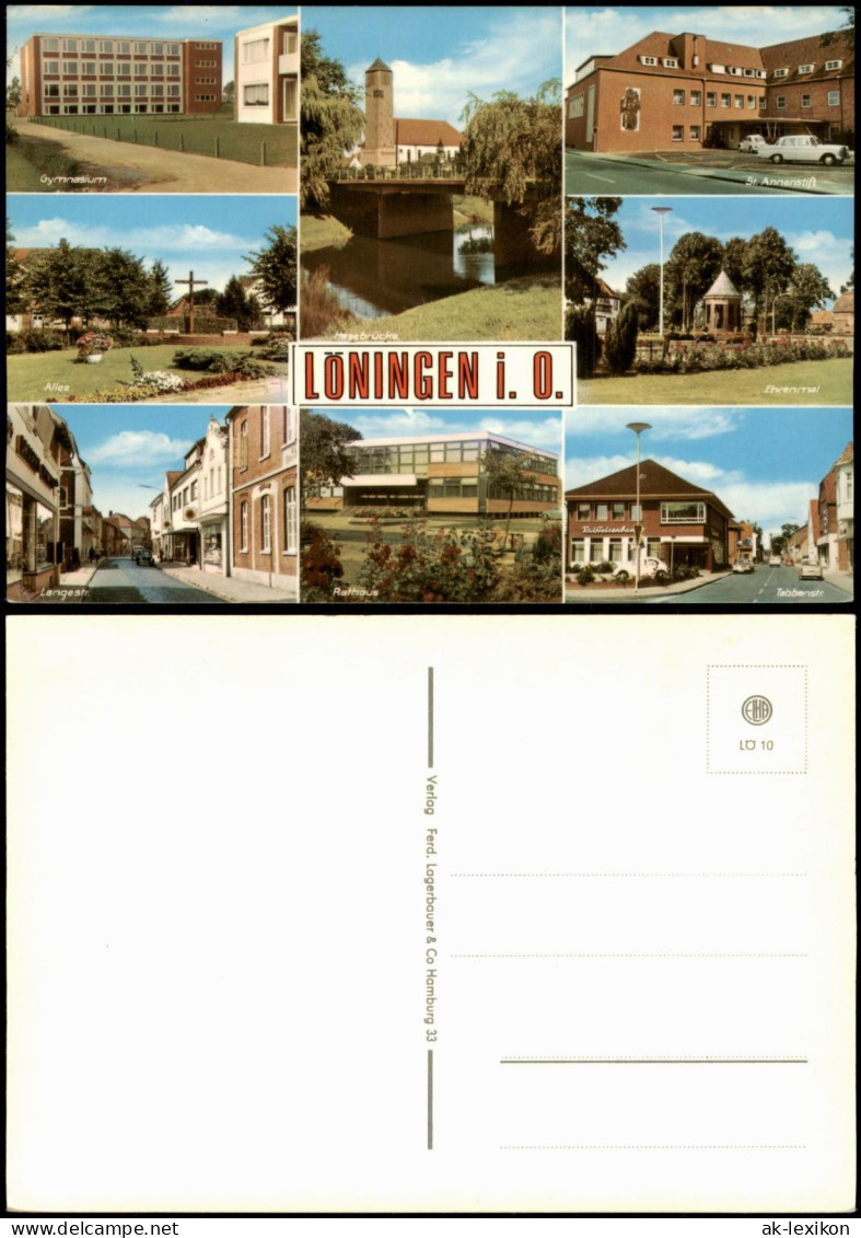 Löningen Stadtteilansichten   Oldenburg Gymnasium Langestraße  Ehrenmal  1970