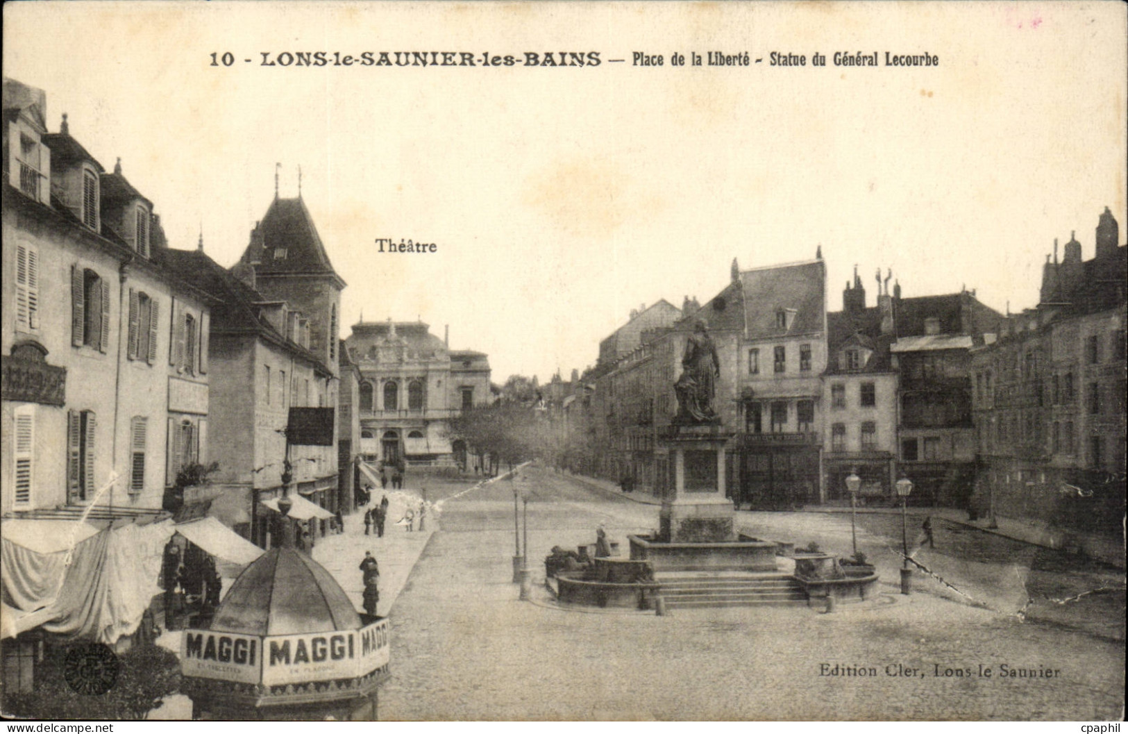 Lons le Saunier - Place de la Liberte - Statue du Generale Lecourbe - CPA