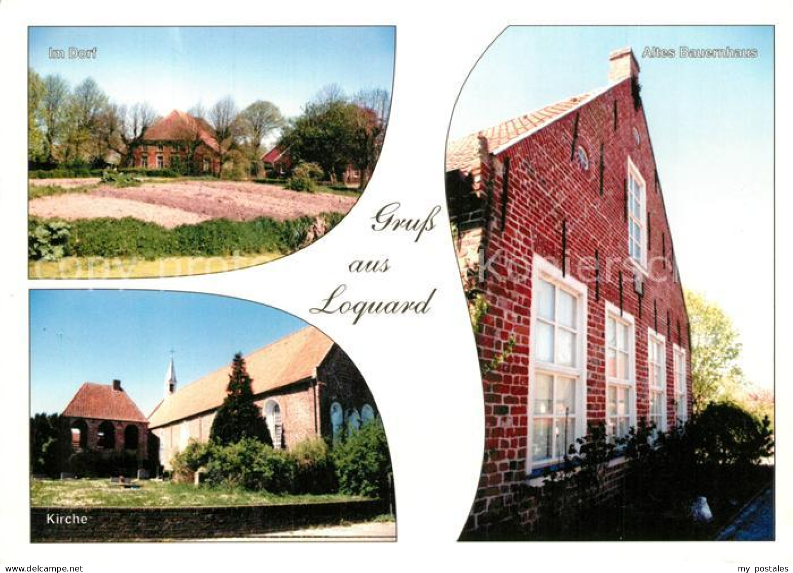 Loquard Dorfmotiv Kirche Altes Bauernhaus