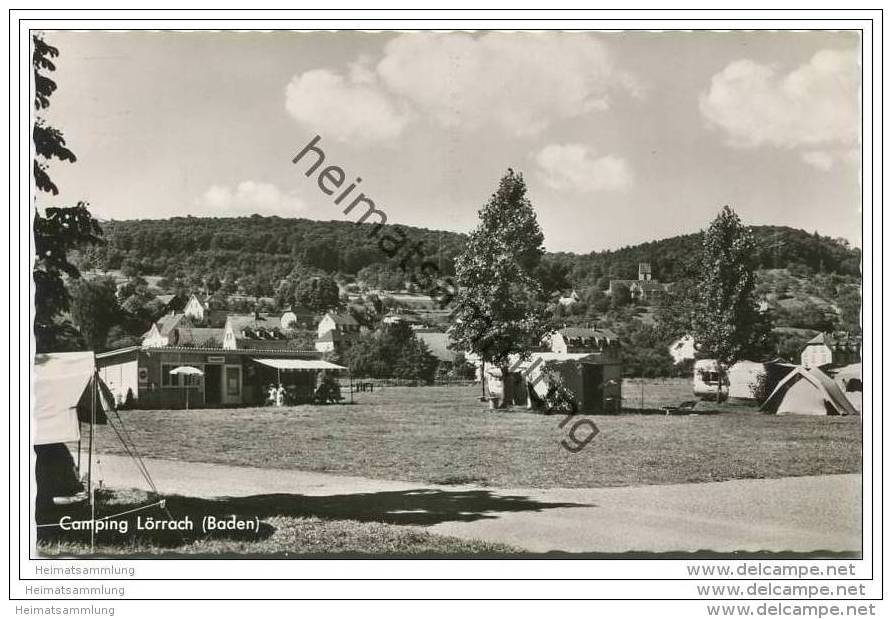 Lörrach - Camping - Foto-AK 50er Jahre