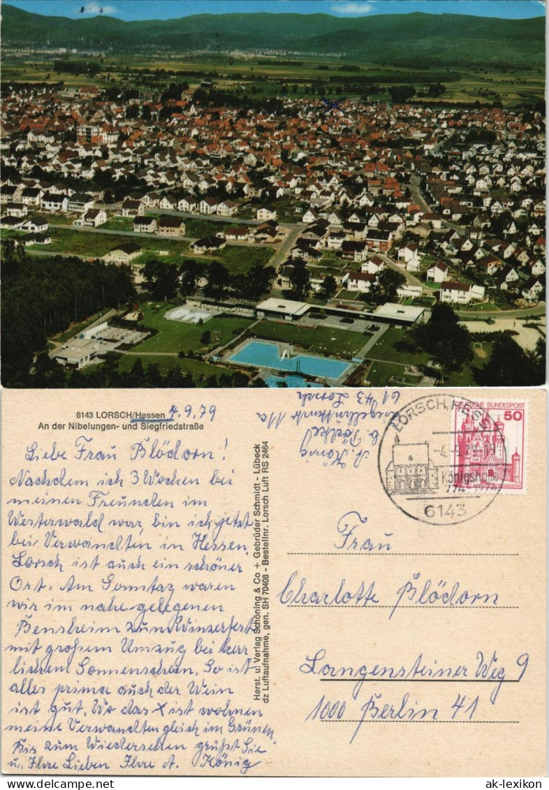 Lorsch Luftbild Luftaufnahme der Nibelungen- Siegfriedstraße 1979