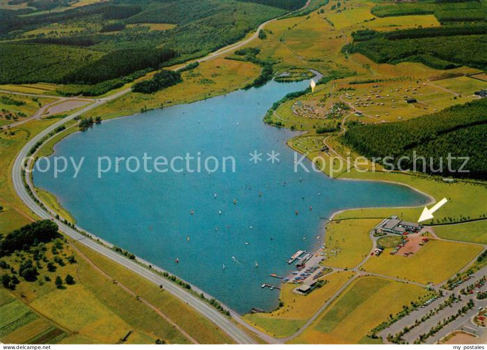 Losheim See Fliegeraufnahme See Restaurant Losheim