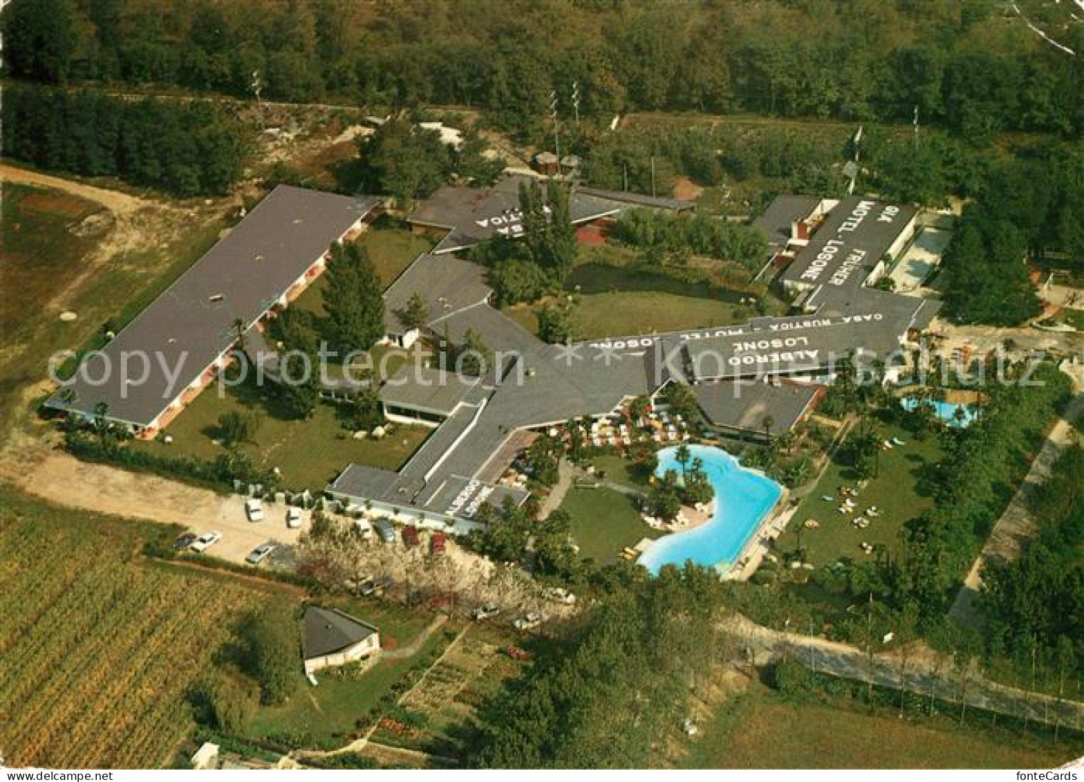 Losone Ferienparadies Albergo Losone Fliegeraufnahme