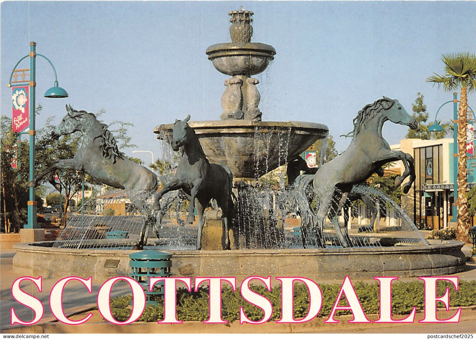 Lot 13 usa arizona scottsdale five bronze arabian horse statue fountain