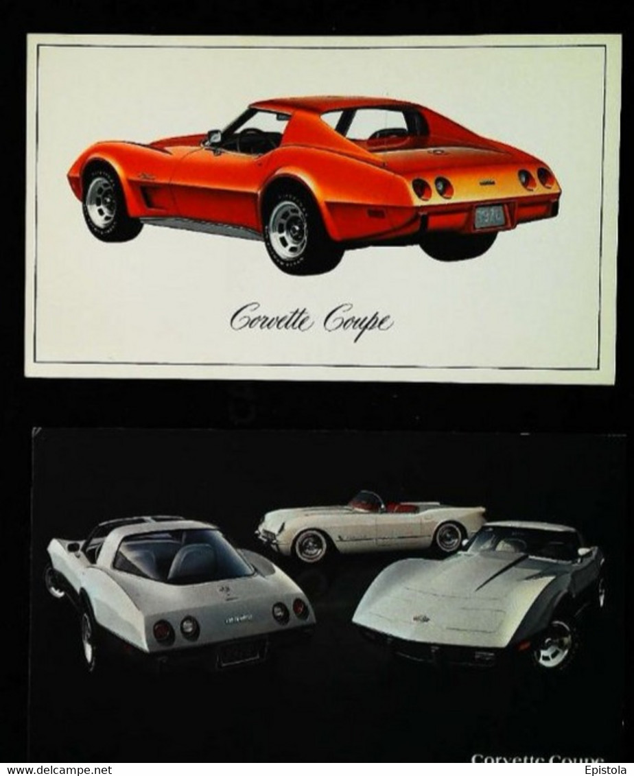 ► LOT 2 Classic Automobile CHEVROLET (Litho. U.S.A. Advertising Manufacturer / Dealer Postcard)