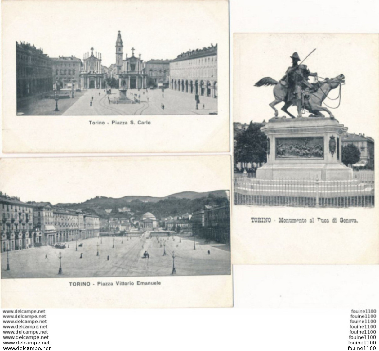 LOT 3 cartes de TORINO  ( recto verso )