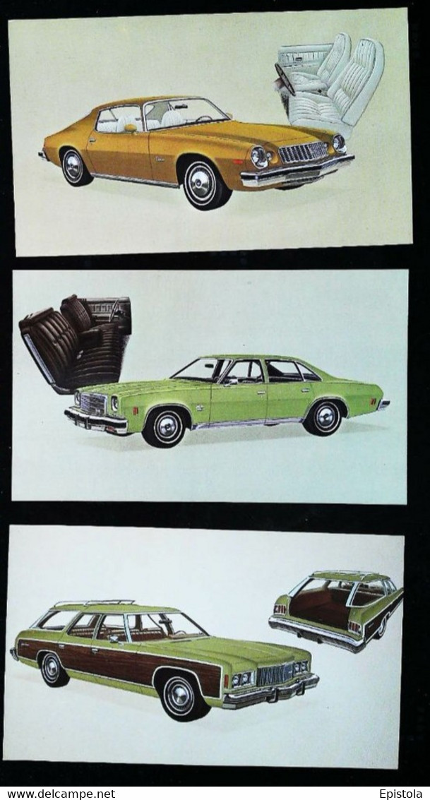 ► LOT 3 Classic Automobile CHEVROLET (Litho. U.S.A. Advertising Manufacturer / Dealer Postcard)
