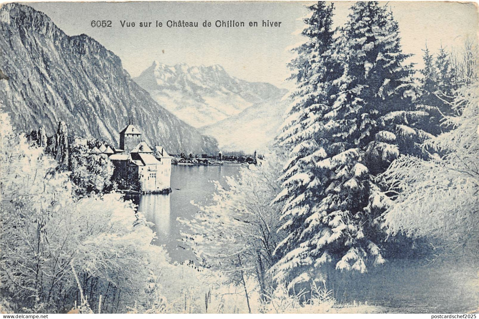 Lot 37 vue sur le chateau de chillon  en hiver switzerand vaud