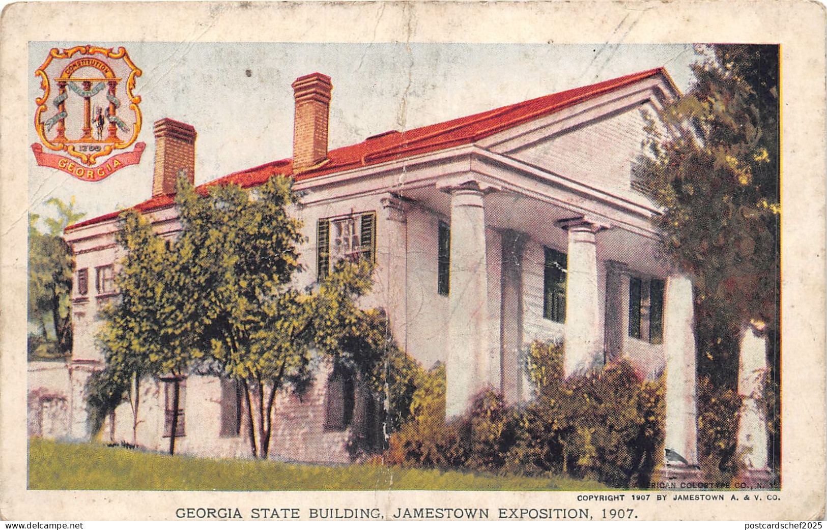 Lot 87 georgia state building jamestown exposition 1907 usa coat of arms