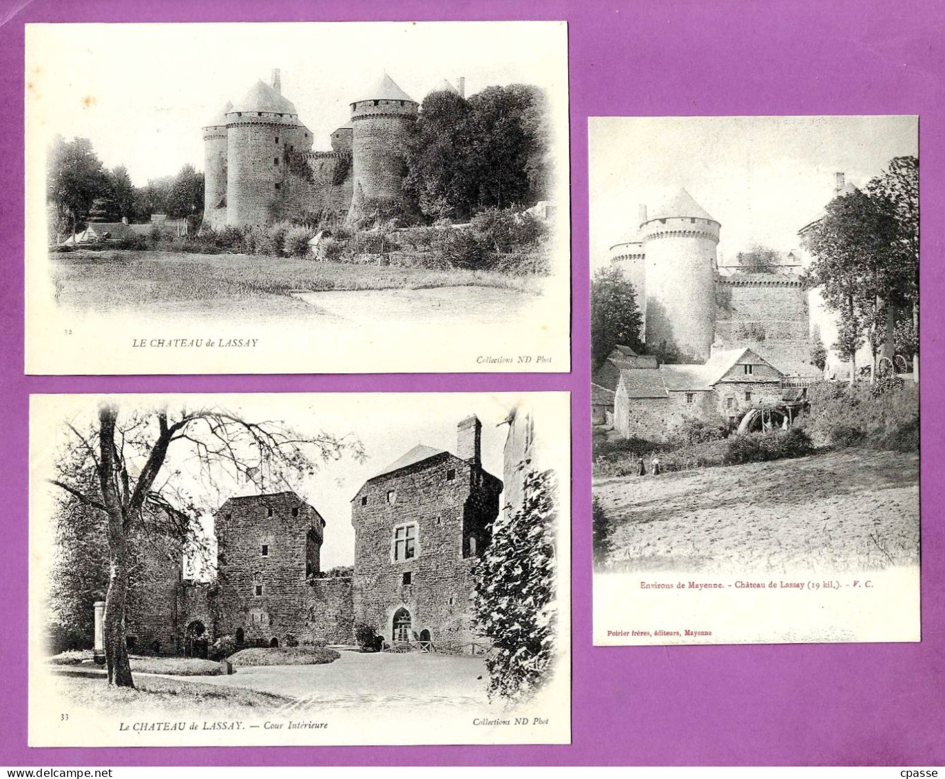(Lot de 3) CPA 53 LASSAY-Les-CHATEAUX Mayenne - Château
