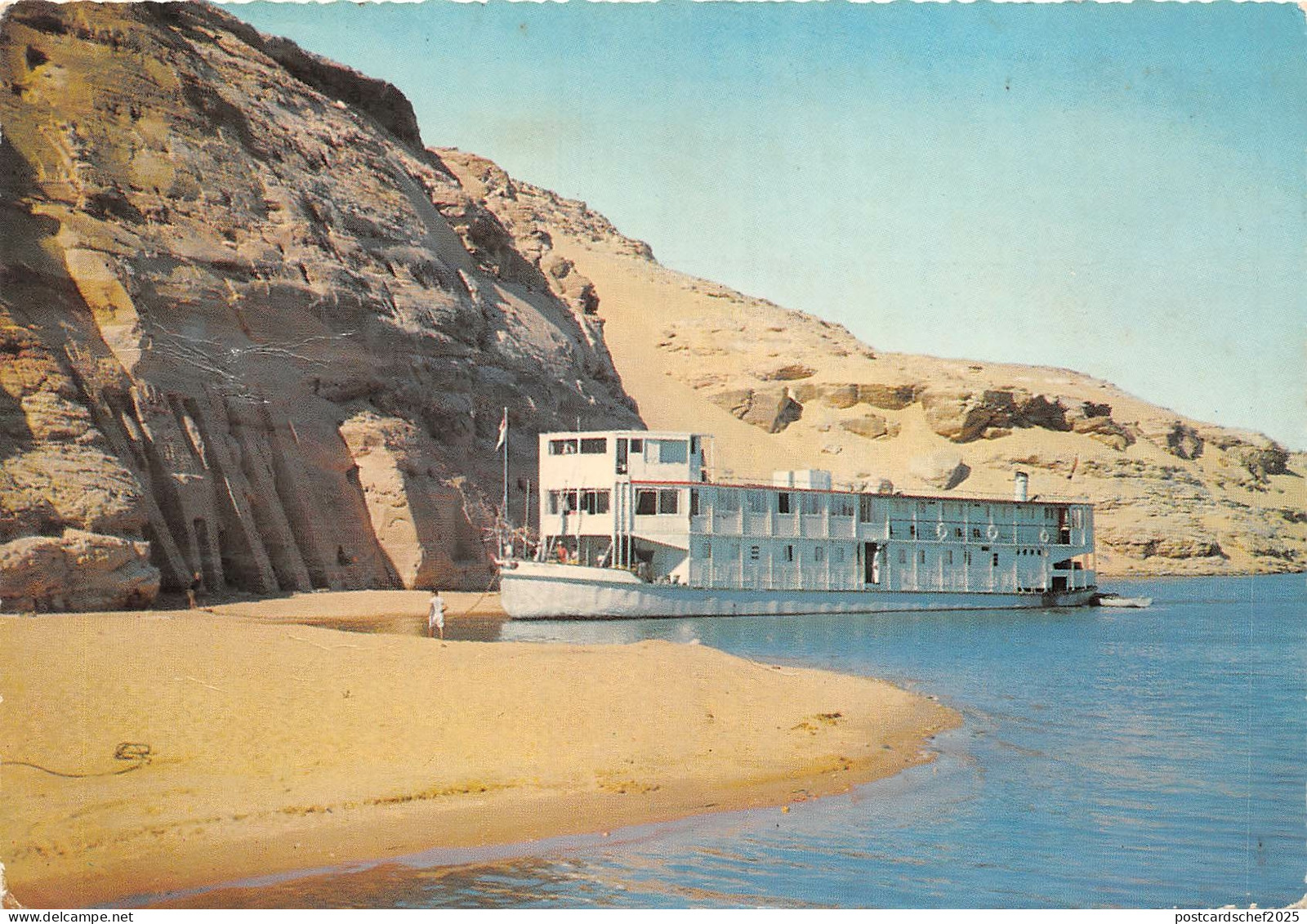 Lot154  egypt africa abu simbel nile boat near the small temple