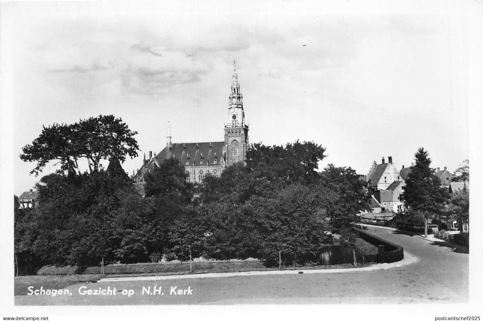 Lot188 schagen view of NH church netherlands  real photo