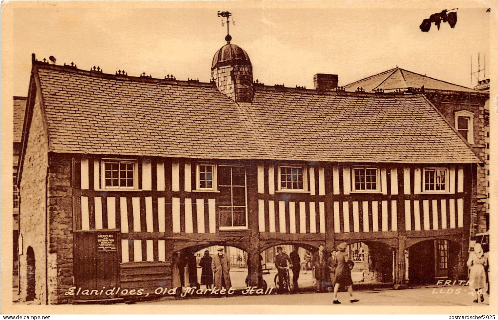 Lot373 Uk Llanidloes Old market hall  Montgomeryshire, Wales real photo  Powys