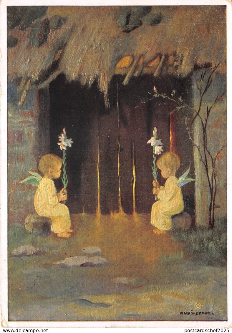 lot391  Merry Christmas signed Schonermark no 4742 Germany Angels greetings