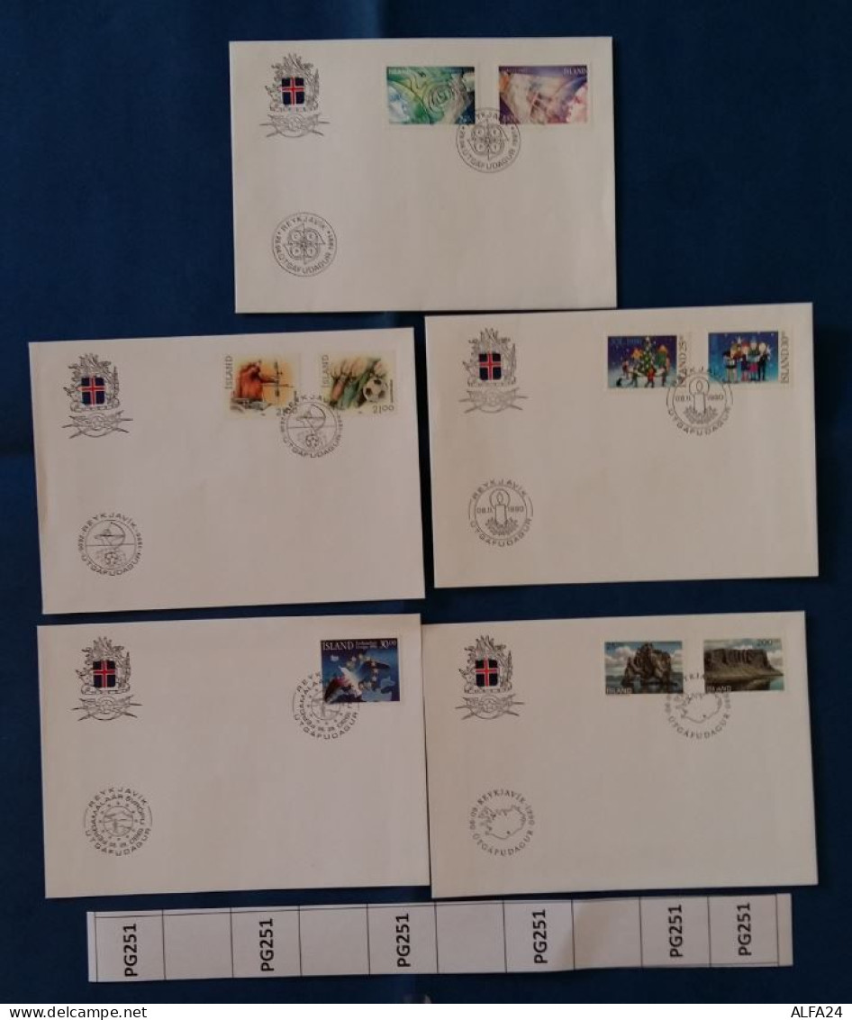 LOTTO 5 BUSTE FDC ISLANDA (PG251