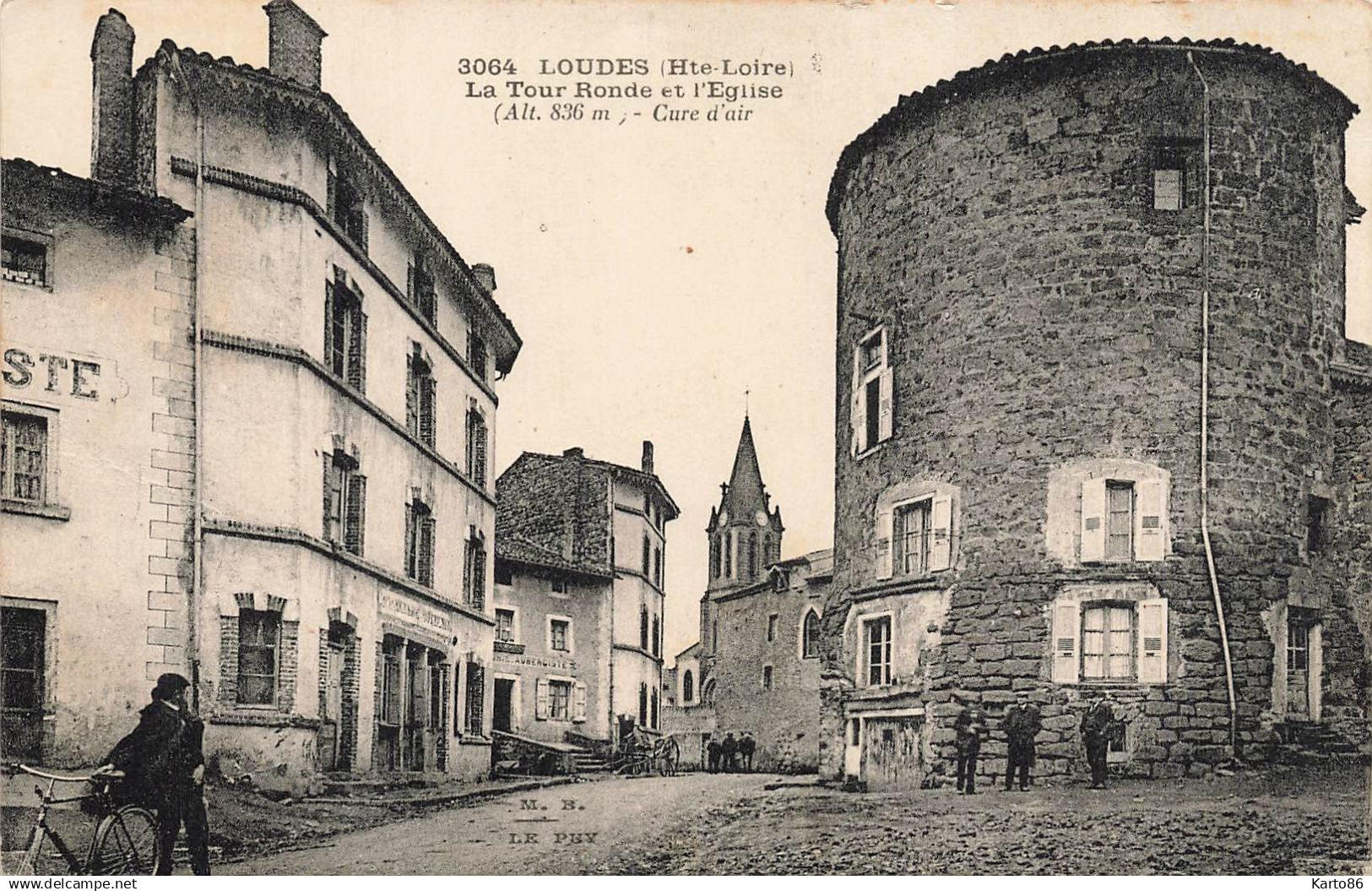 loudes * place , la tour ronde et l'église