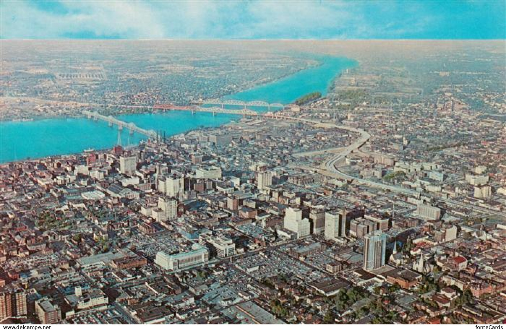 Louisville Kentucky USA Ohio River with Jeffersonville Indiana in the background