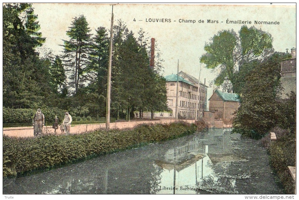 LOUVIERS CHAMP DE MARS EMAILLERIE NORMANDE  (CARTE COLORISEE)