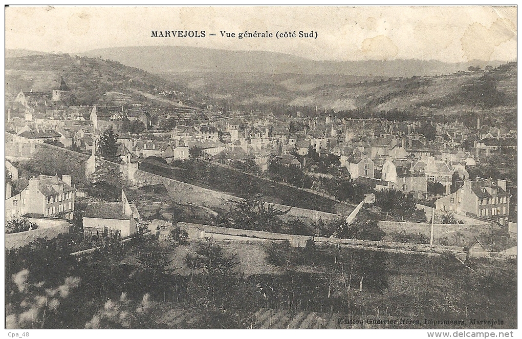 Lozere : Marvejols, Vue generale (cote sud)
