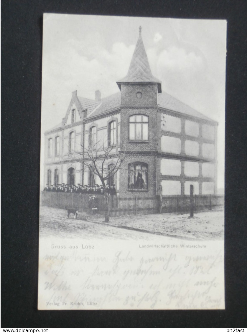 Lübz i. Mecklenburg , 1906 , Winterschule , Ansichtskarte , AK , CPA !!
