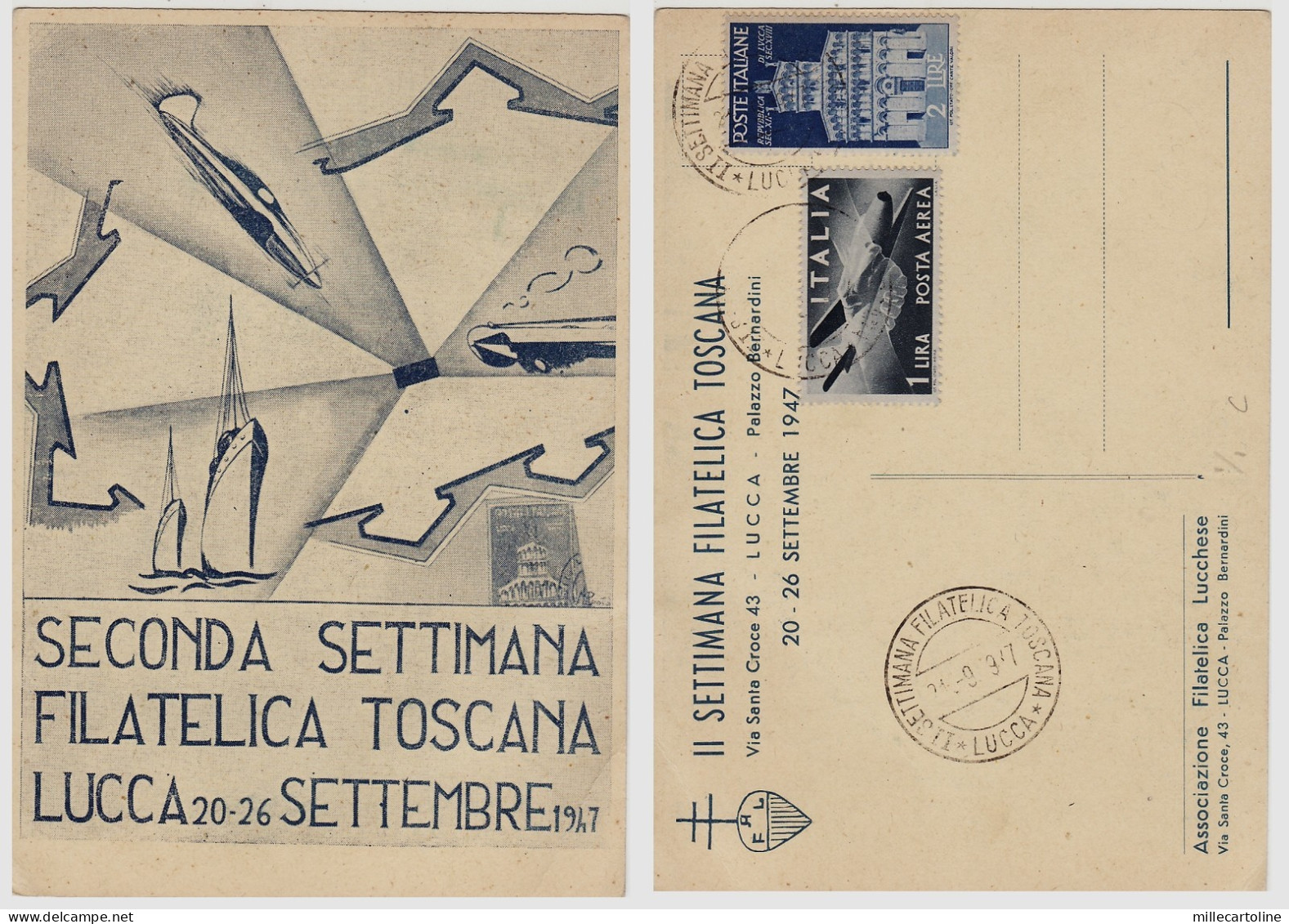 #LUCCA: SECONDA SETTIMANA FILATELICA TOSCANA- 1947