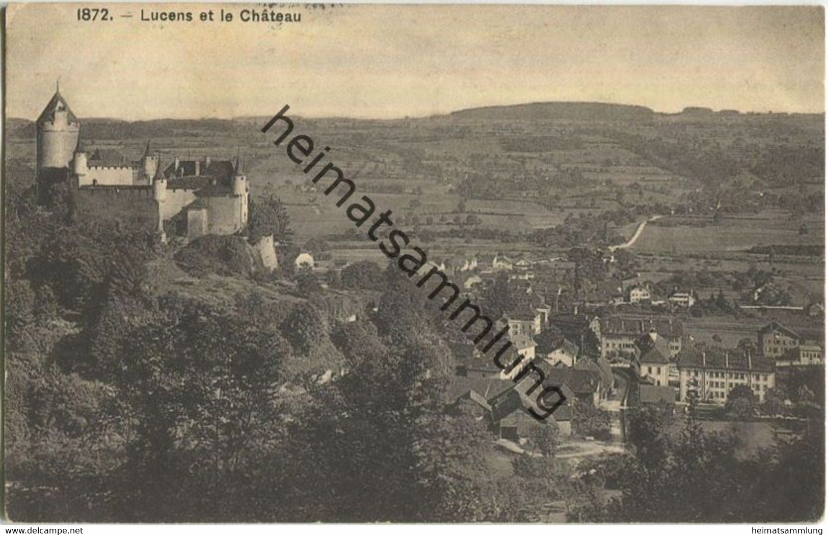 Lucens et le Chateau - Verlag Phototypie Neuchatel gel. 1910