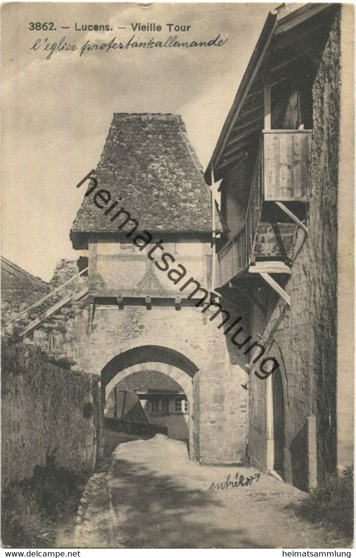 Lucens - Vieille Tour - Verlag Phototypie Neuchatel gel. 1910