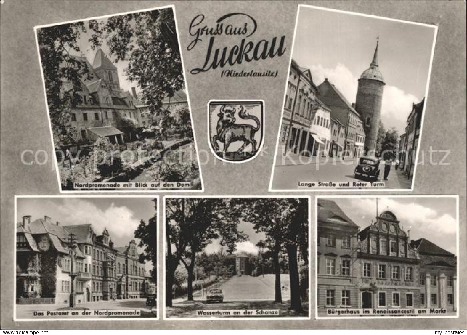 Luckau Niederlausitz Nordpromenade Lange Str Roter Turm Postamt Wasserturm Buerg