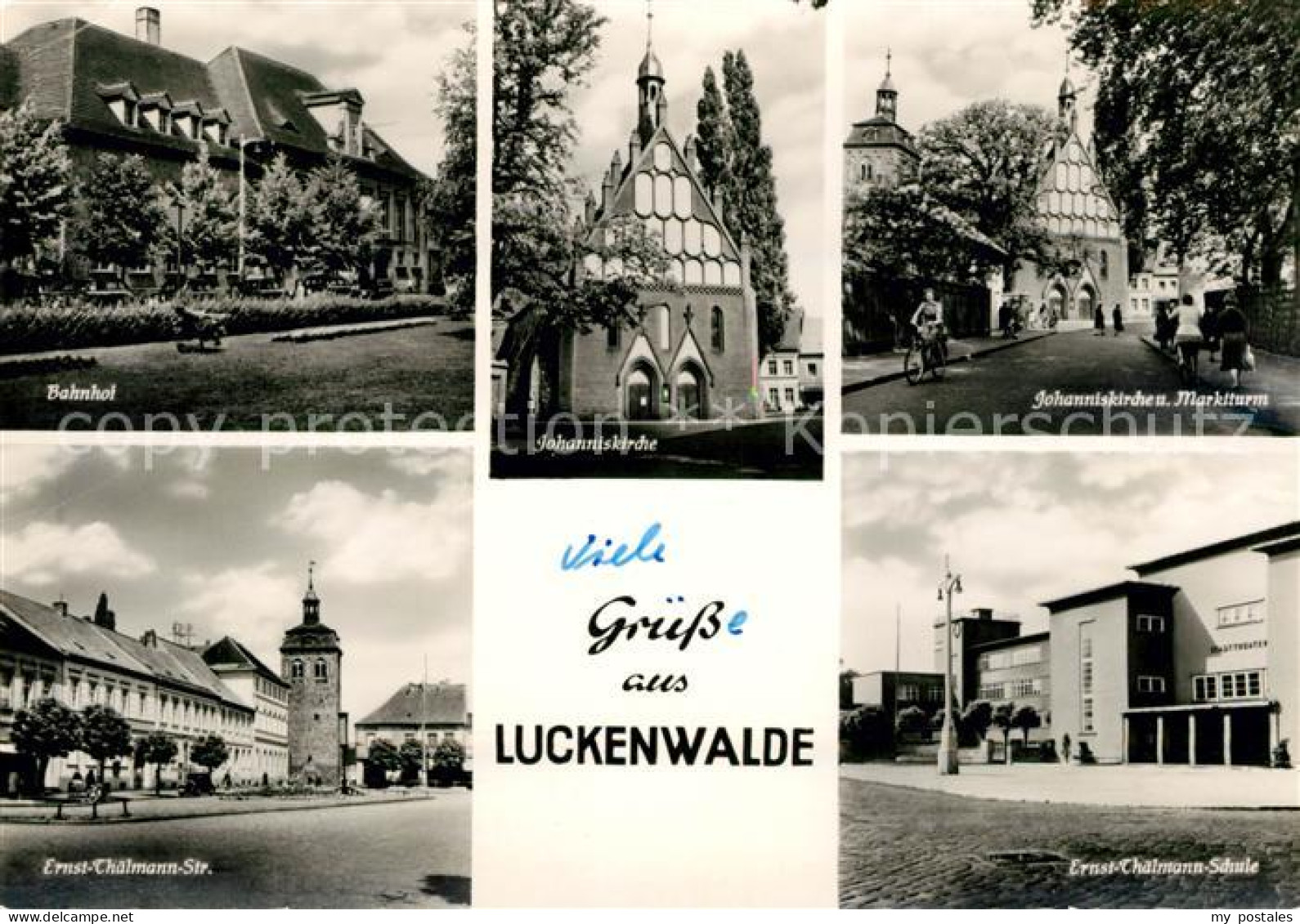 Luckenwalde Bahnhof Johanniskirche Marktturm Ernst Thaelmann Schule Strassenpart