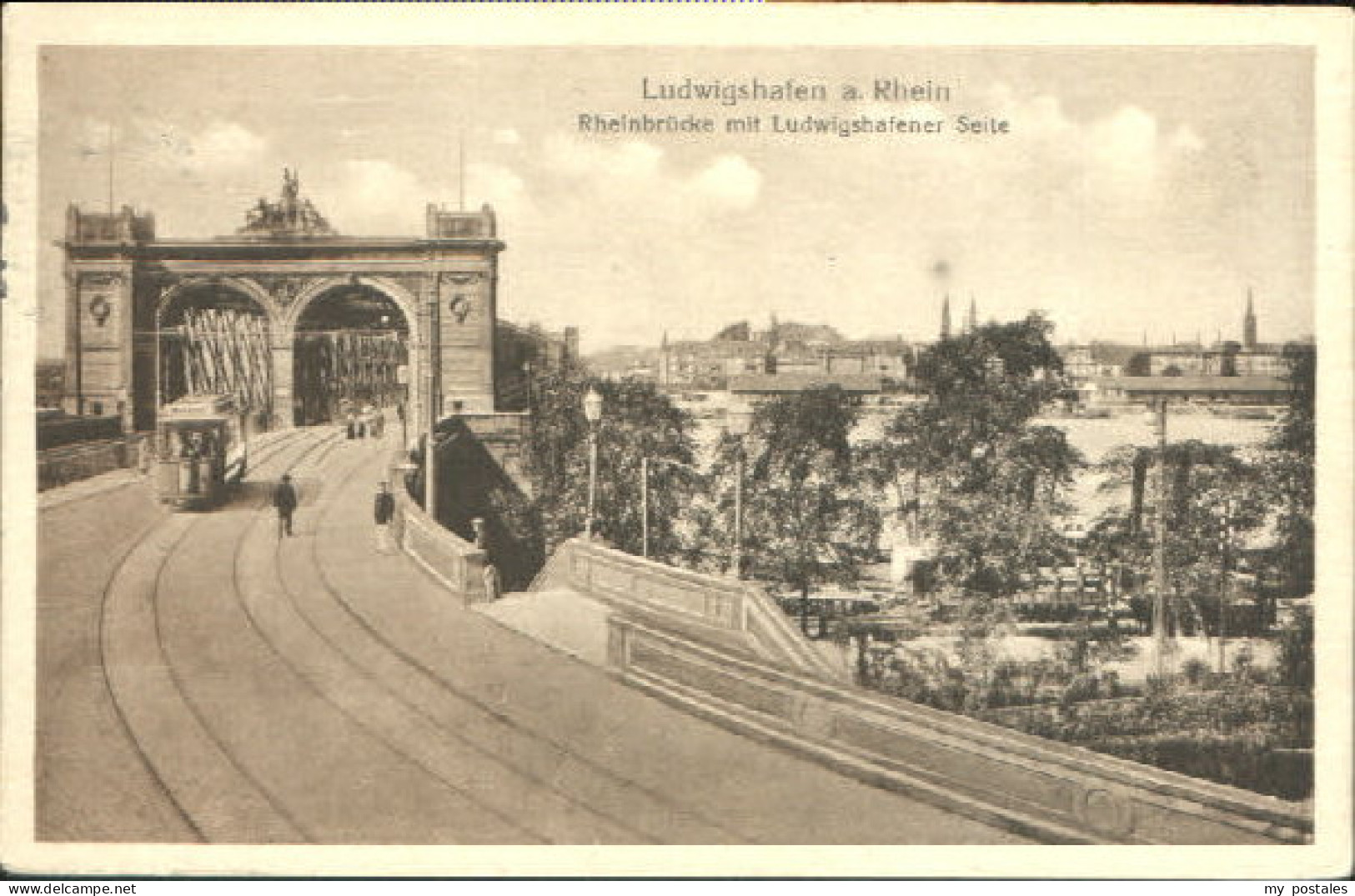 Ludwigshafen Rhein Ludwigshafen Bruecke x 1919