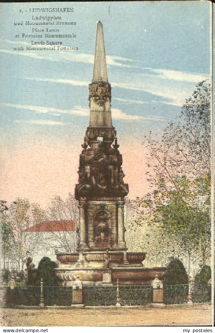 Ludwigshafen Rhein Ludwigshafen Ludwigsplatz Monument ungelaufen ca. 1910