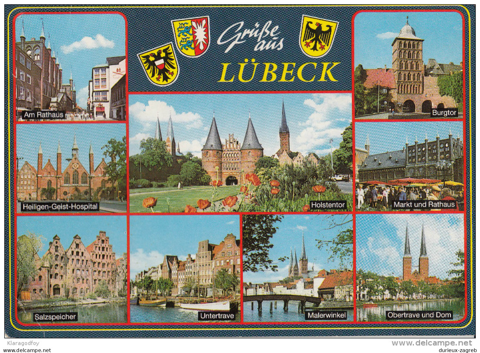 Luebeck old postcard travelled 1989 bb151029