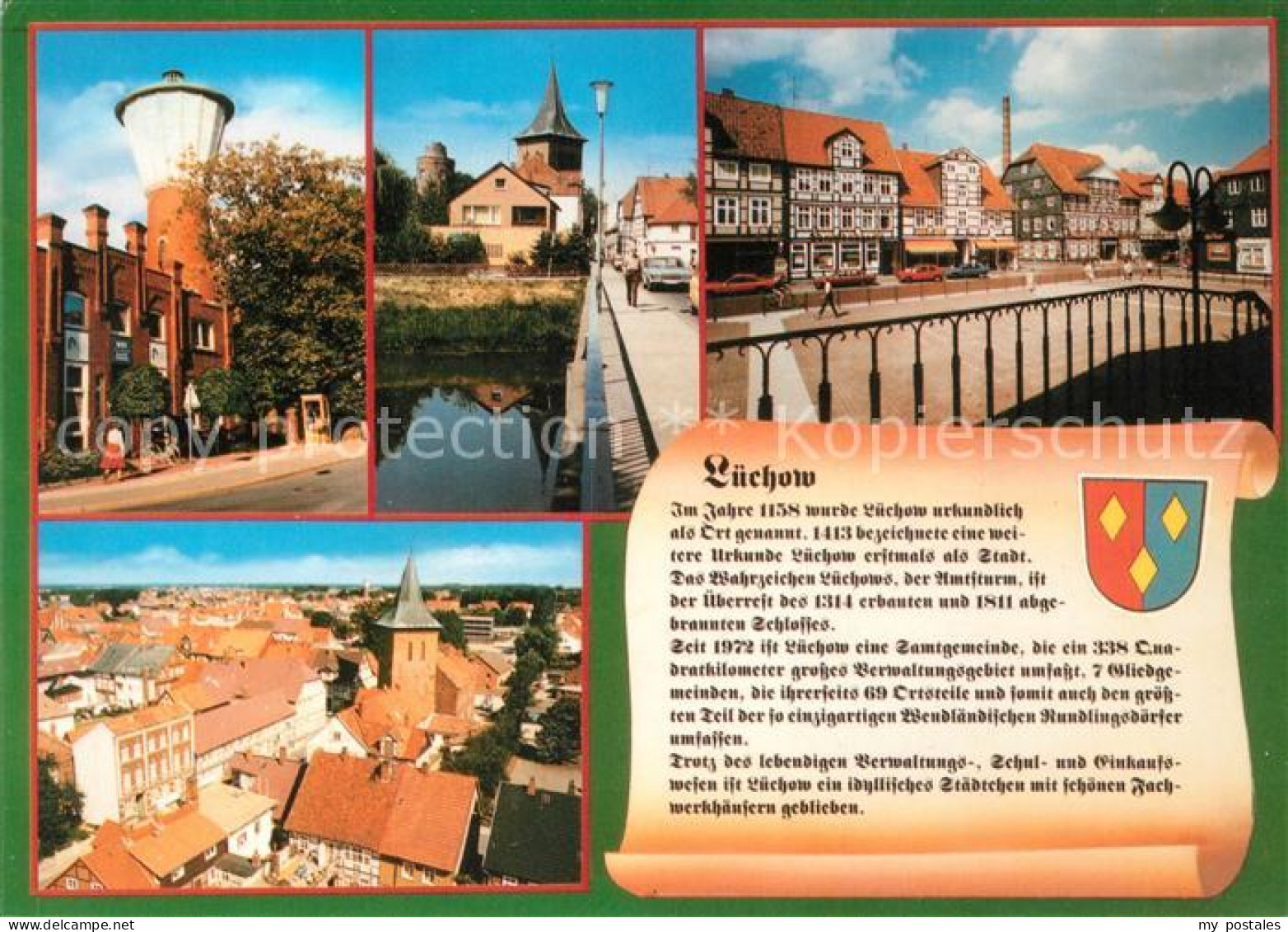 Luechow Lauenburg Amtsturm Bruecke Marktplatz Stadtansicht