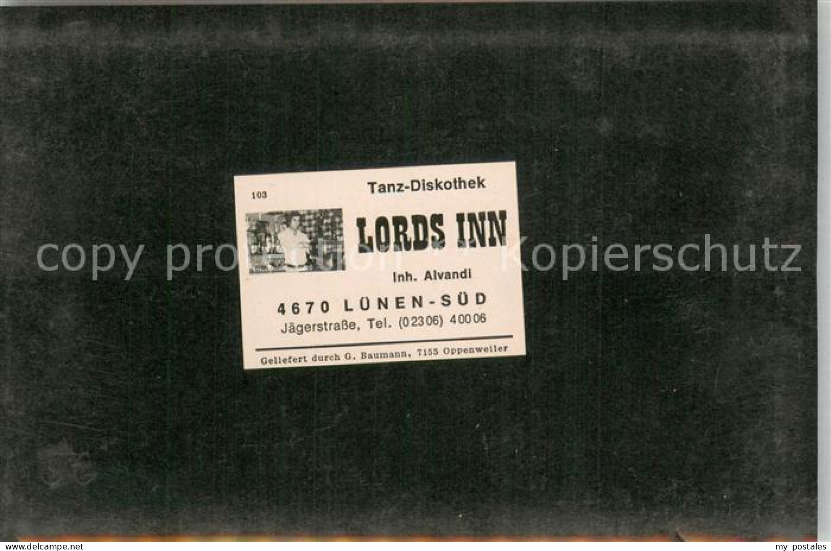 Luenen UNNA NRW Tanz Diskothek Lords Inn Visitenkarte