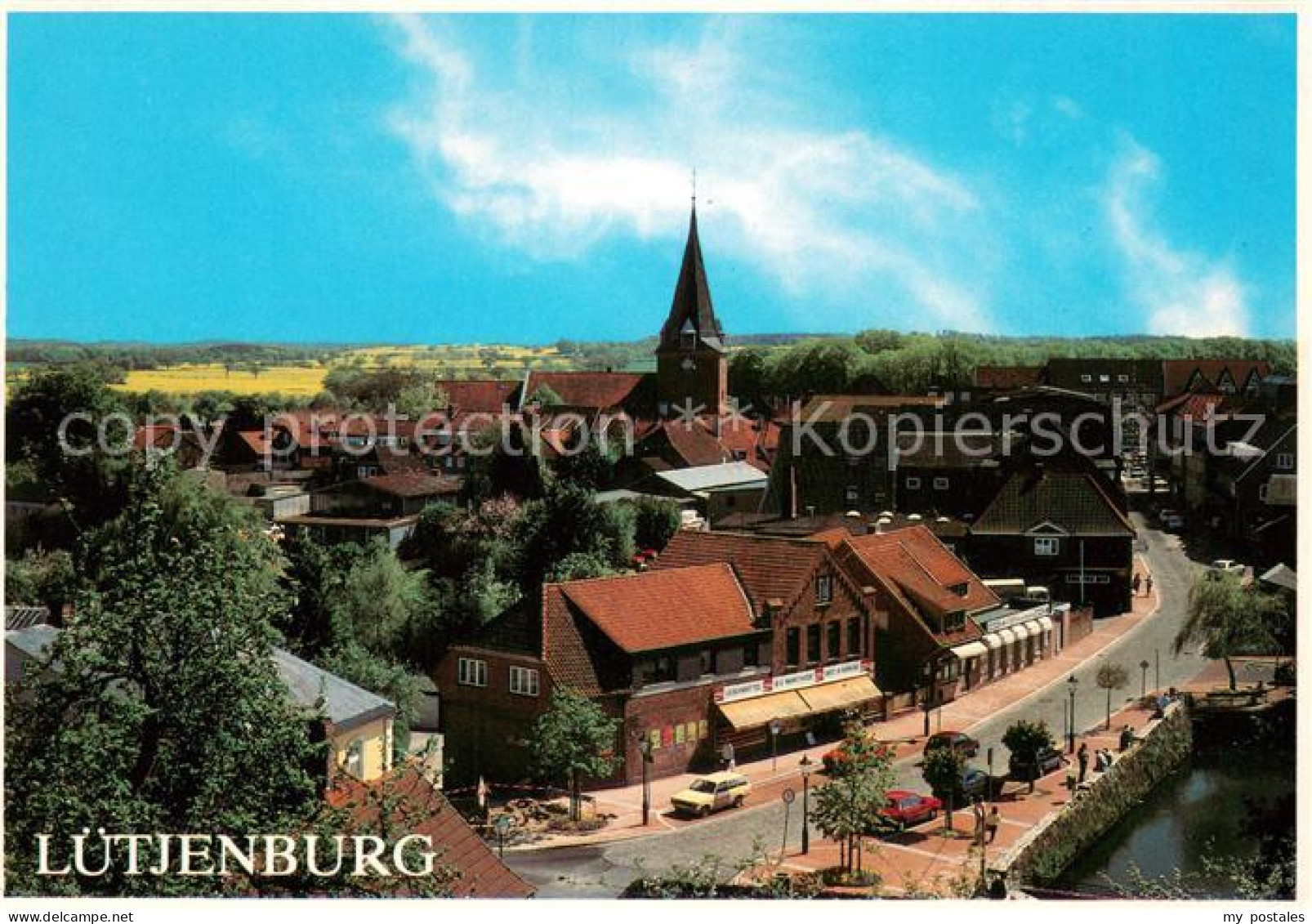 Luetjenburg Holstein Ortsansicht mit Kirche