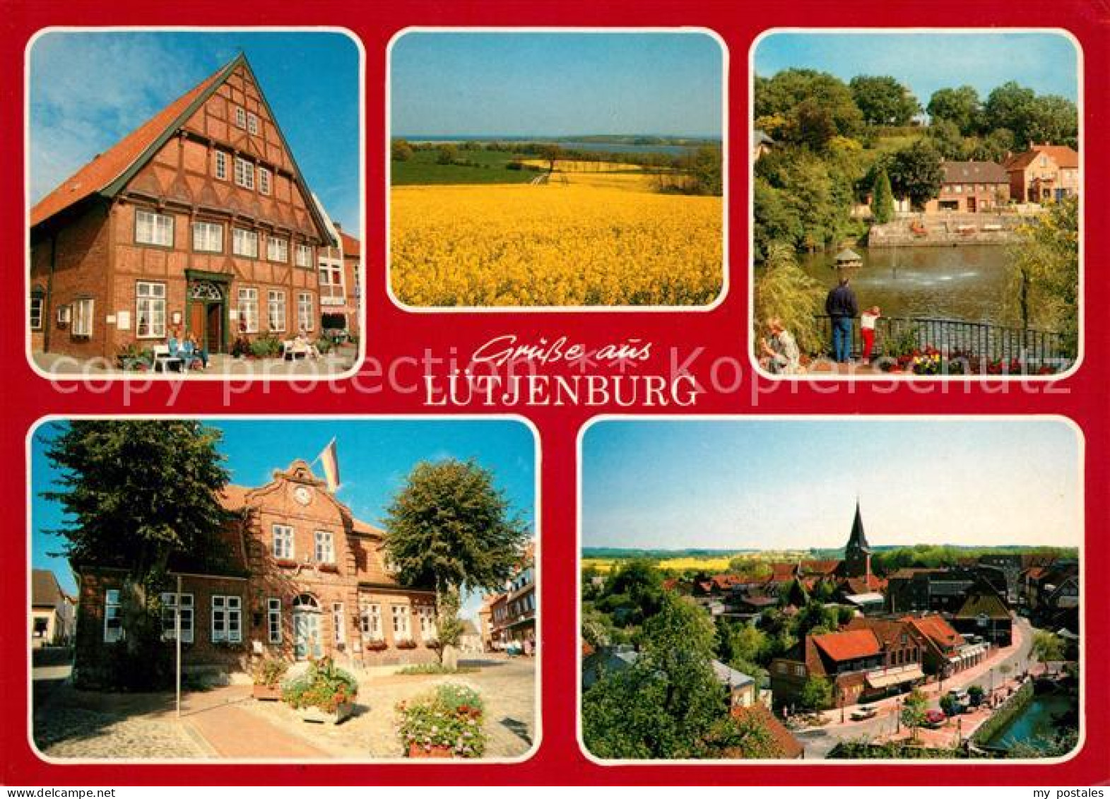 Luetjenburg Holstein Teilansichten Landschaftspanorama Rapsfelder Fachwerkhaus O