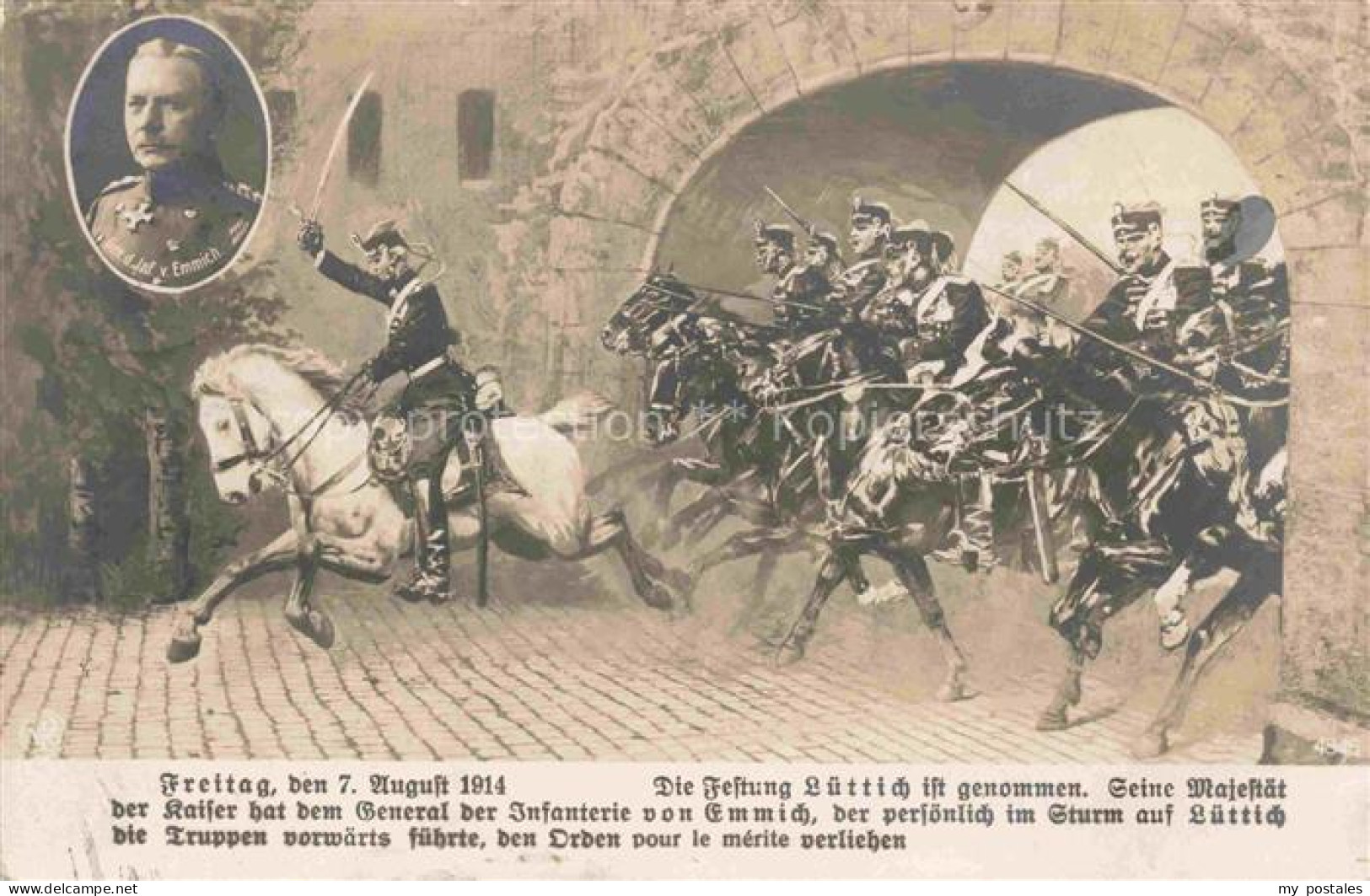 Luettich LIEGE Luik Belgie Sturm der Festung Luettich durch General von Emmich